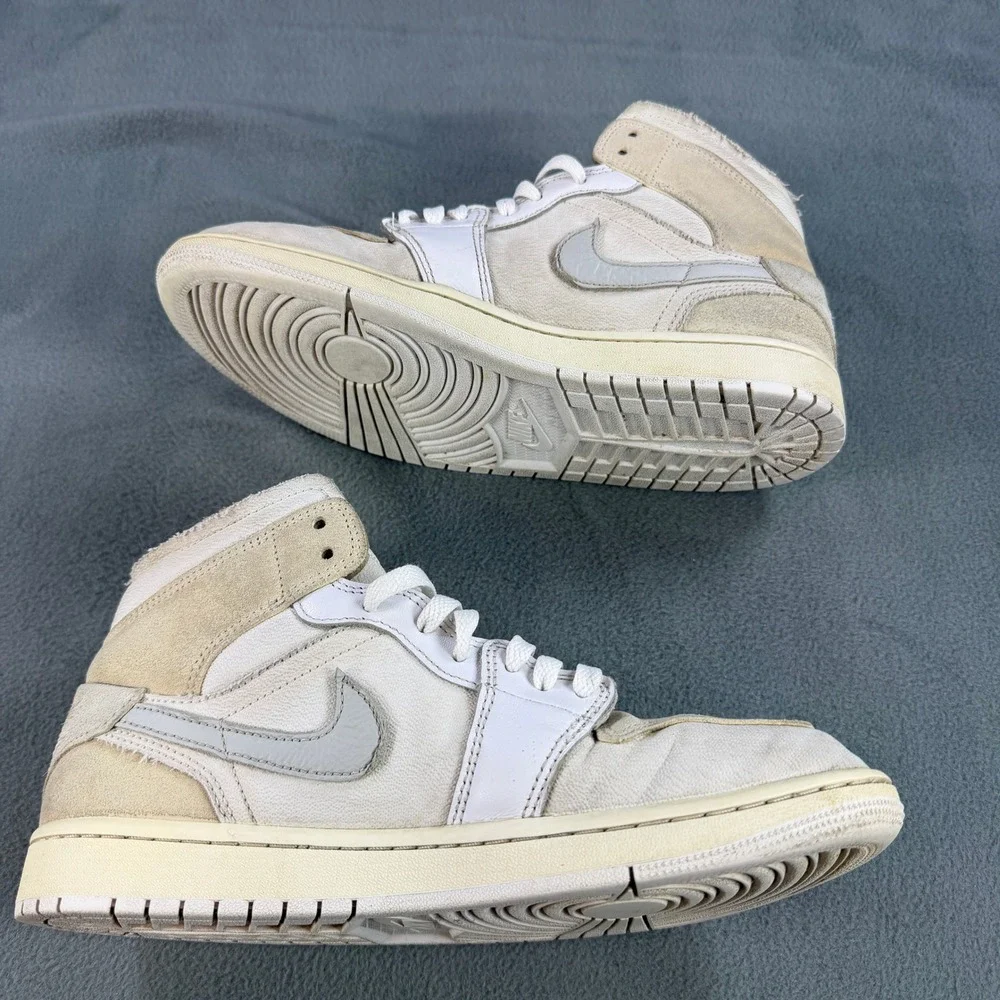 Nike Jordan 1 Mid SE Craft Inside Out White Grey Sail DM9652-120 Mens‎ 9.5